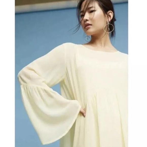 Anthropologie LACAUSA Sunday Seashell Sheer Tunic Dress with Slip/Small - Picture 3 of 12